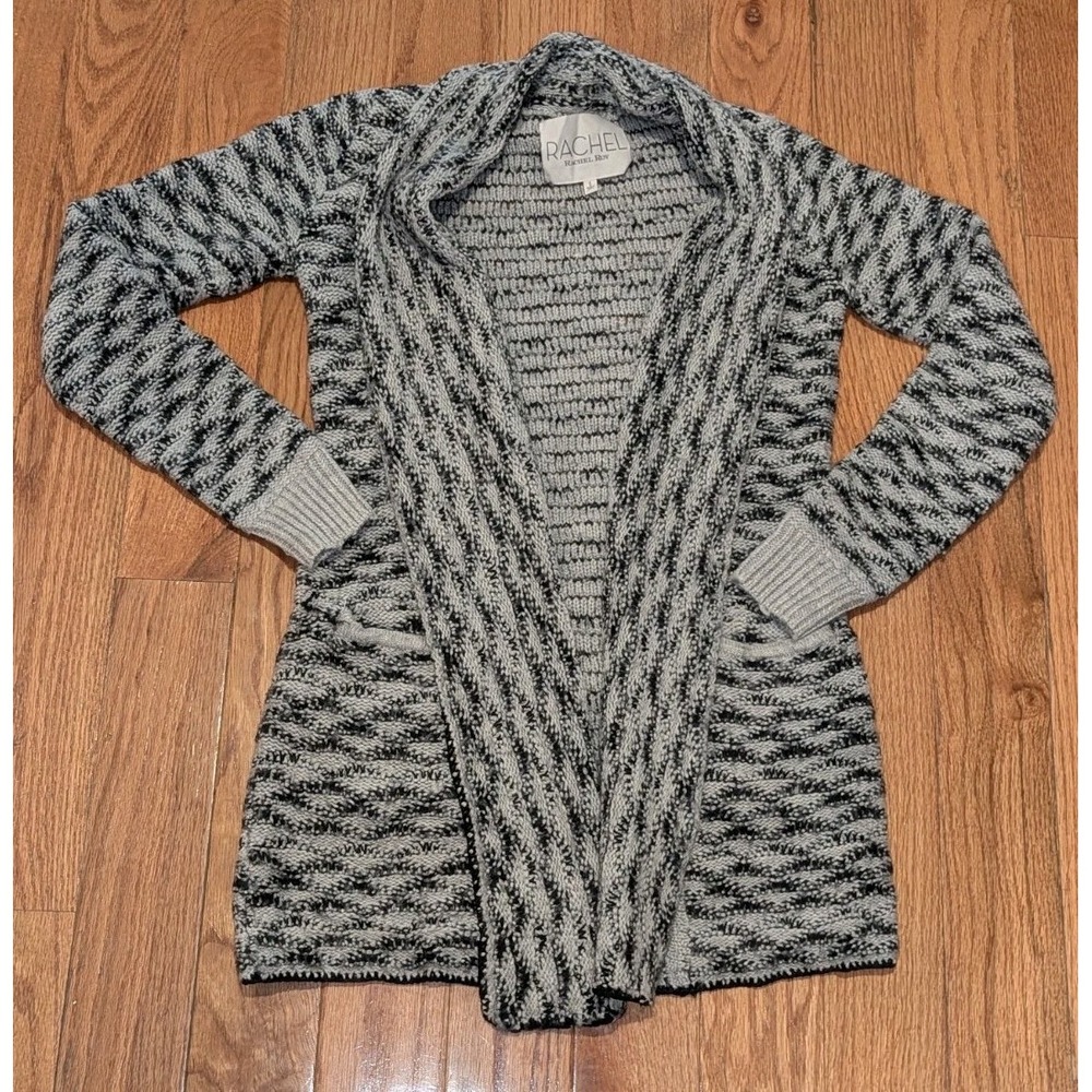 Chunky Knit Wool‎ Blend Open Front Cardigan Rachel Roy Alpaca Mohair Small